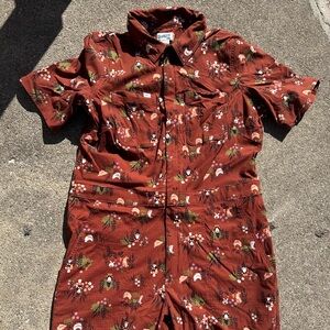 Floral Rust Women's Coveralls